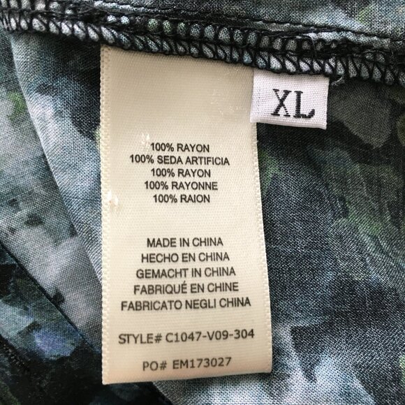 CLOTH & STONE Anthropologie MultiColor Floral Print Tie Collar Button Shirt - Picture 3 of 12